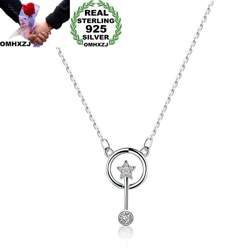 OMHXZJ Wholesale Personality Fashion OL Woman Girl Gift White Round Star AAA Zircon 925 Sterling Silver Pendant Necklace NC69
OMHXZJ Wholesale Personality Fashion OL Woman Girl Gift White Round Star AAA Zircon 925 Sterling Silver Pendant Necklace NC69
