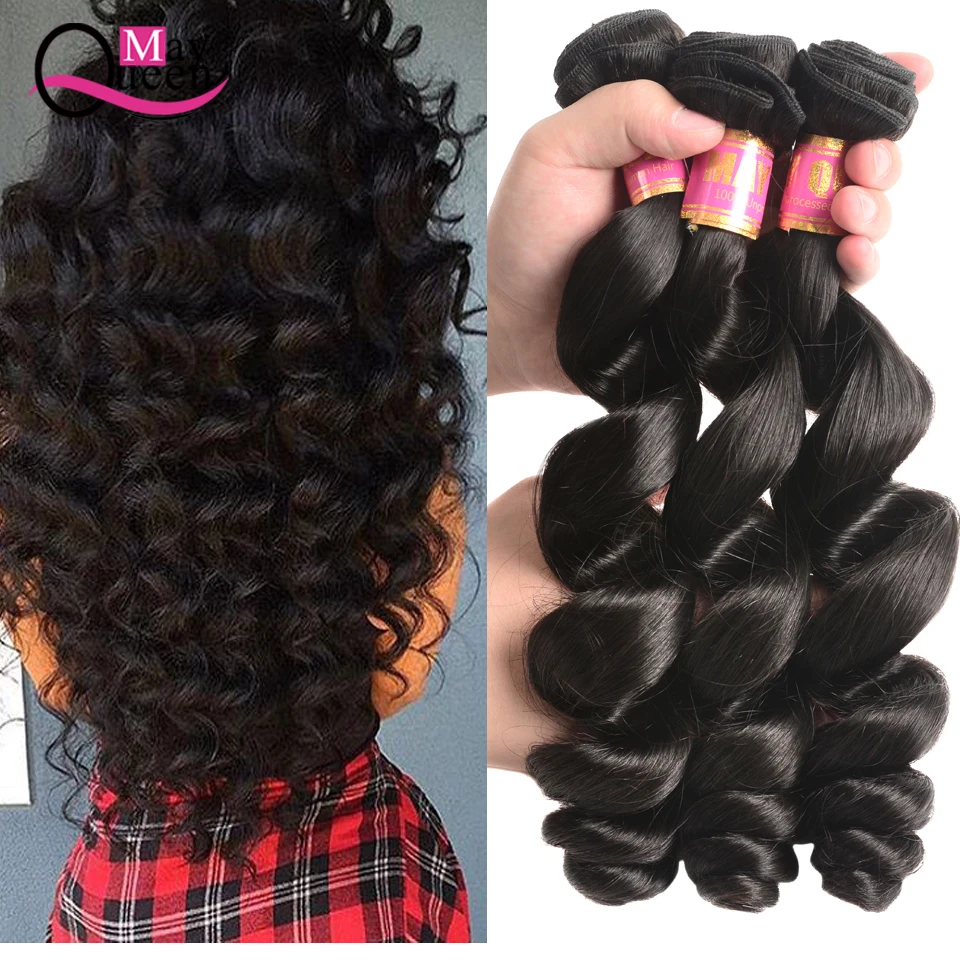 May Queen Peruvian Hair Bundles With Closure 100% Human Hair Extension Loose Wave Bundles Remy Natural Color 100g Free Shipping
May Queen Peruvian Hair Bundles With Closure 100% Human Hair Extension Loose Wave Bundles Remy Natural Color 100g Free Shipping