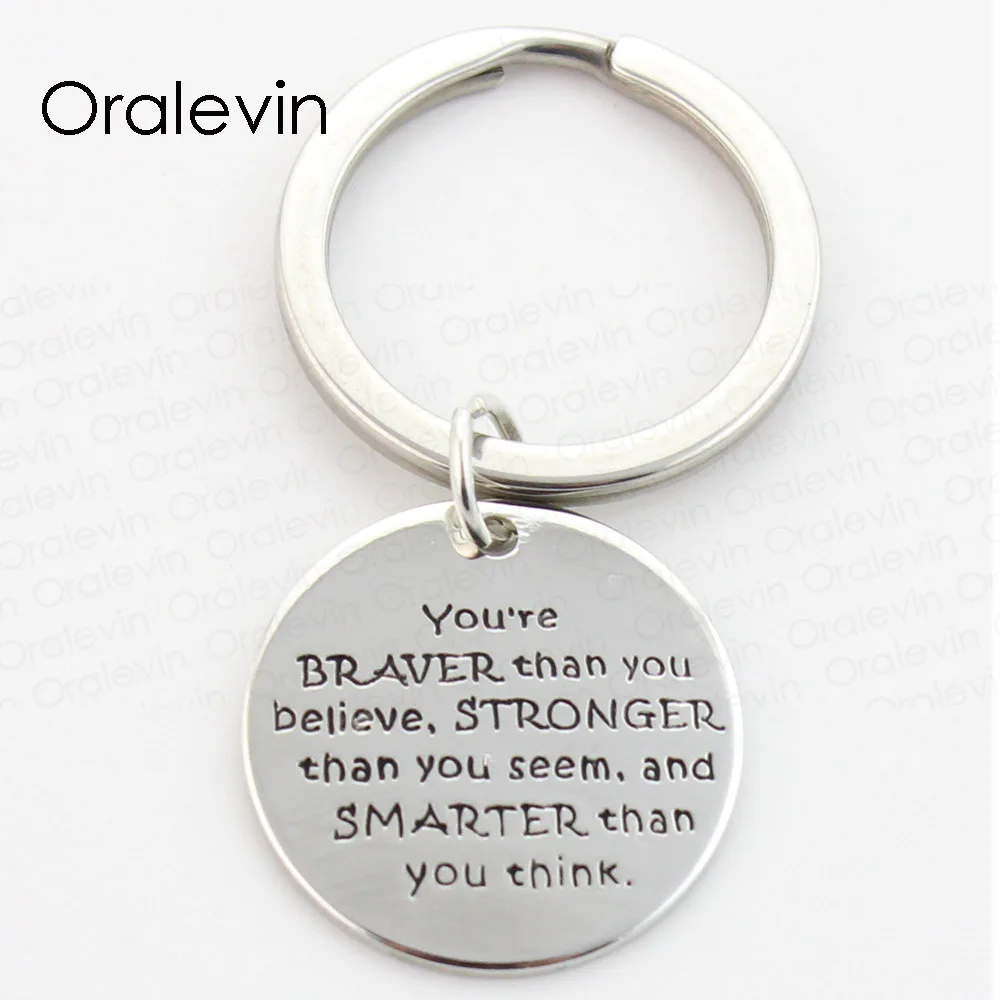 YOU ARE BRAVER THAN YOU BELIEVE, STRONGER THAN YOU SEEM Keychain Gift for Her Jewelry 22MM,10Pcs/Lot,#LN286K
YOU ARE BRAVER THAN YOU BELIEVE, STRONGER THAN YOU SEEM Keychain Gift for Her Jewelry 22MM,10Pcs/Lot,#LN286K