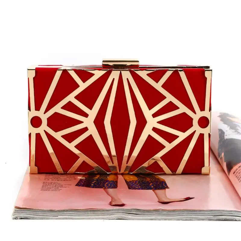 Geometric Women Clutch Bag Box Evening Party bags Chain Shoulder Purse Evening Bag purses and handbags