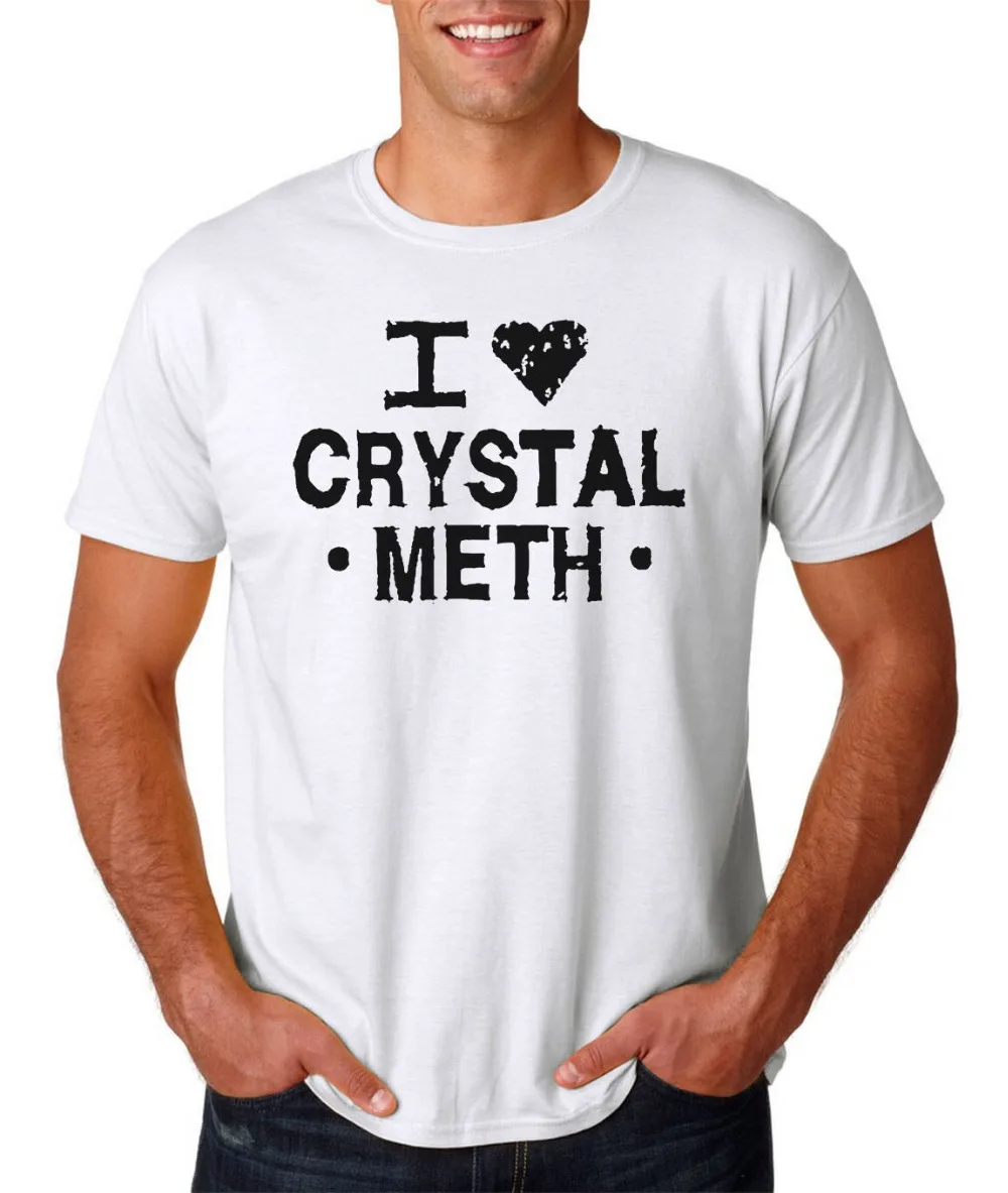 Футболка с надписью I Love Crystal Meth/Prestige World Boats & Hoes Catalina Wine Pow летние мужские топы