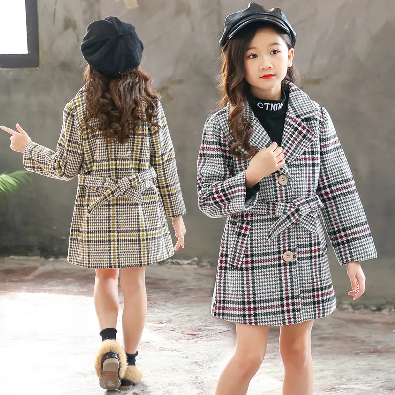 2019 Autumn Winter Full Plaid Jacket Children's Clothing Girls Wool Blends Coat Medium-long Trench Baby Kids Outerwear 110-160cm
2019 Autumn Winter Full Plaid Jacket Children's Clothing Girls Wool Blends Coat Medium-long Trench Baby Kids Outerwear 110-160cm