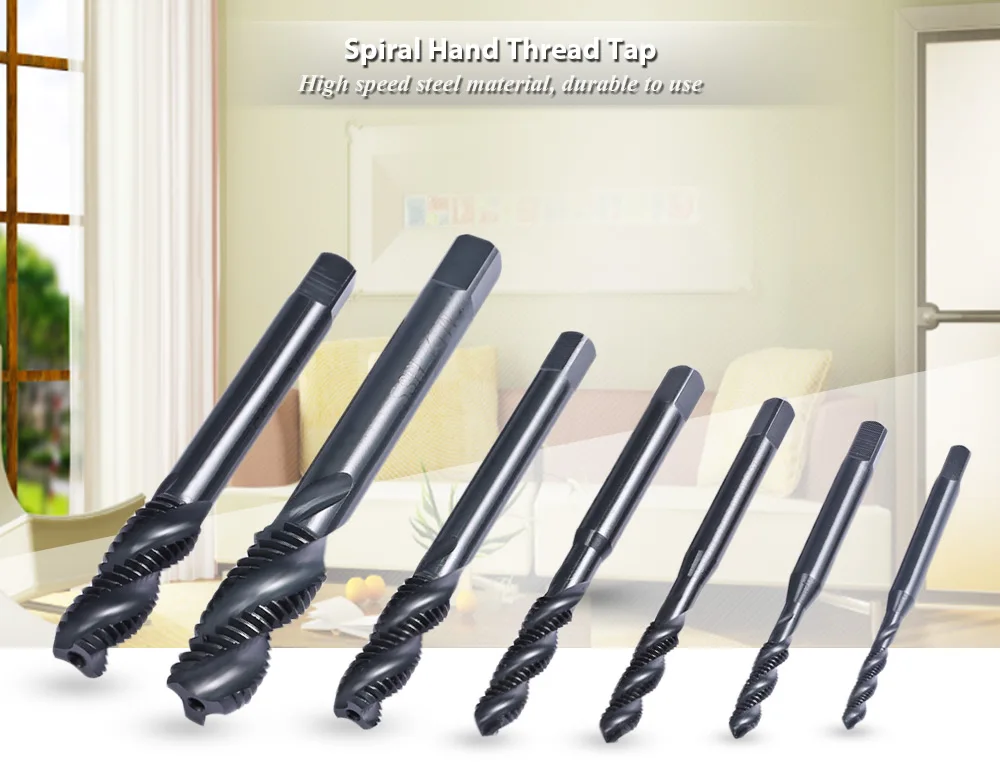 7PCS HSS Nitride Screw Metric Spiral Pointed Tap Tool Machine Hand Screw Thread Tap Set Tap Drill Bits M3 M4 M5 M6 M8 M10 M12
7PCS HSS Nitride Screw Metric Spiral Pointed Tap Tool Machine Hand Screw Thread Tap Set Tap Drill Bits M3 M4 M5 M6 M8 M10 M12