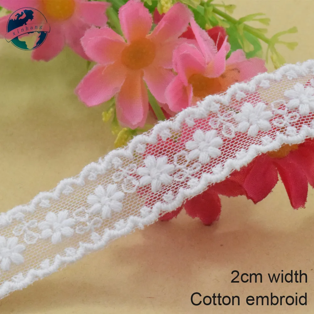 5yards 2cm wide Cotton embroid lace edge sewing ribbon guipure trim wedding lace DIY Garment Accessories french doll lace#3933
5yards 2cm wide Cotton embroid lace edge sewing ribbon guipure trim wedding lace DIY Garment Accessories french doll lace#3933