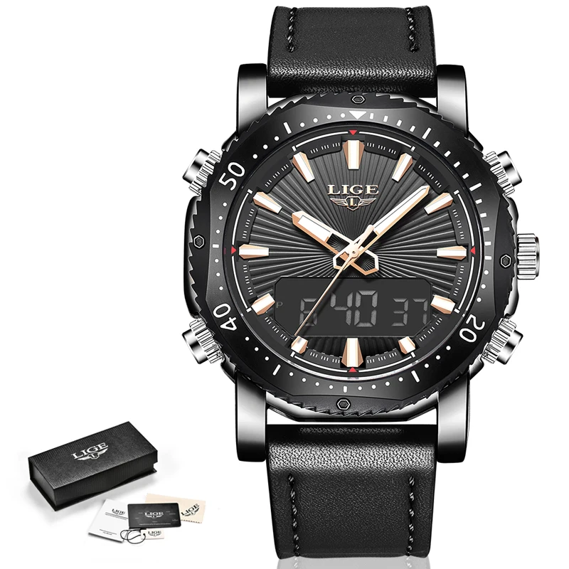 2019 LIGE New Sport Mens Watches Top Brand Luxury Men's Quartz Multifunction Clock Waterproof Military Army Double Display Watch
2019 LIGE New Sport Mens Watches Top Brand Luxury Men's Quartz Multifunction Clock Waterproof Military Army Double Display Watch