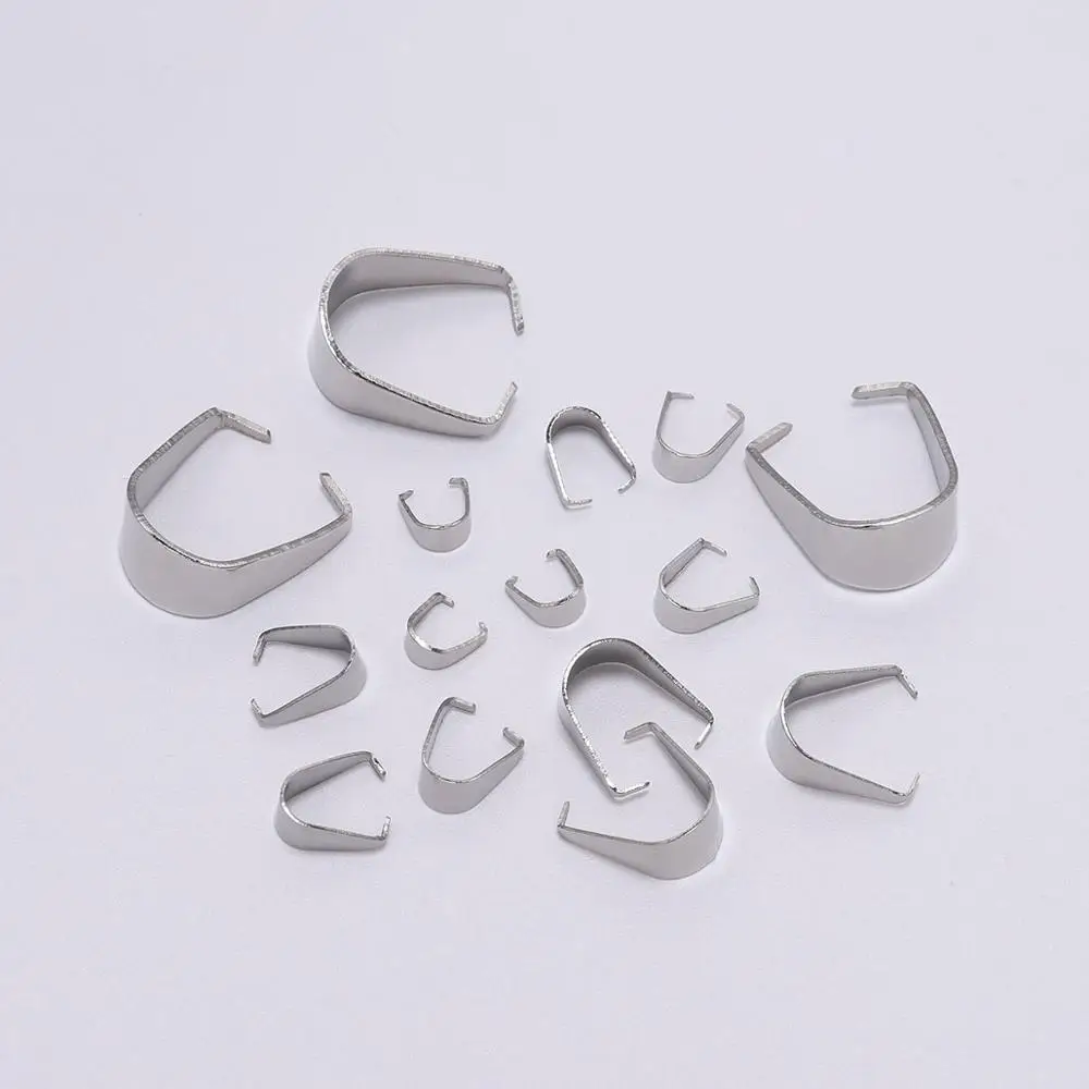 50/100pcs Stainless Steel Buckle Charm Bail Beads Connector Bale Pinch Pendant Clasps Hook Clips For DIY Jewelry Making Findings
50/100pcs Stainless Steel Buckle Charm Bail Beads Connector Bale Pinch Pendant Clasps Hook Clips For DIY Jewelry Making Findings