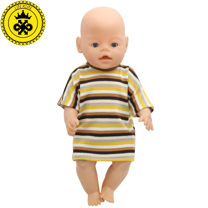 Fit 43cm Baby Doll Yellow Long-sleeved Striped Dress Baby Doll Clothes Accessories Children Birthday Gifts 167
Fit 43cm Baby Doll Yellow Long-sleeved Striped Dress Baby Doll Clothes Accessories Children Birthday Gifts 167