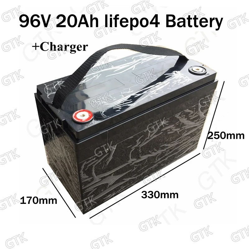Литиевый аккумулятор GTK Lifepo4 96 в 20 Ач 32S BMS для электрического скутера, электрического мотоцикла, с зарядным устройством 5 А, 3500 Вт
Литиевый аккумулятор GTK Lifepo4 96 в 20 Ач 32S BMS для электрического скутера, электрического мотоцикла, с зарядным устройством 5 А, 3500 Вт