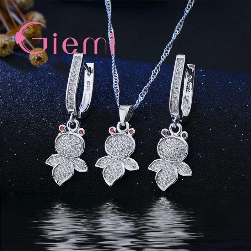 Good Present Real 925 Sterling Silver Jewelry New Fashion Top Quality Cubic Zircon Pretty Animal Earrings Necklace Sets
Good Present Real 925 Sterling Silver Jewelry New Fashion Top Quality Cubic Zircon Pretty Animal Earrings Necklace Sets