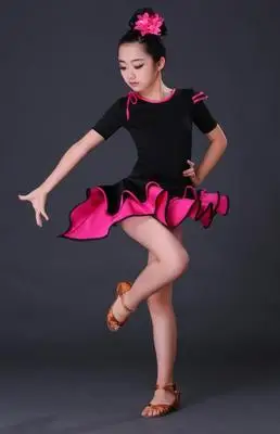 New children's Latin dance skirt girls practice clothes performance test clothing | Тематическая одежда и униформа