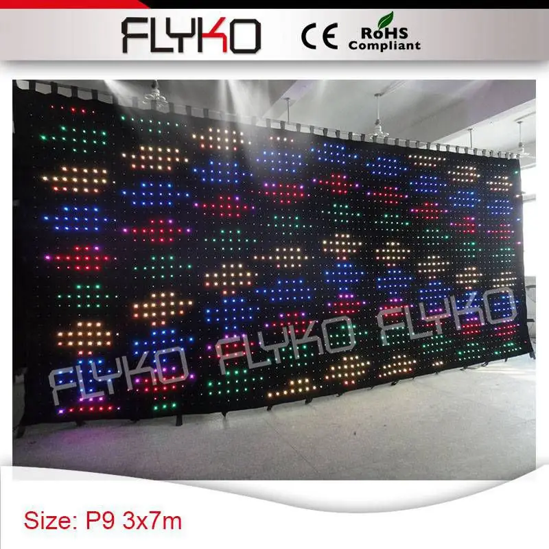 10ft * 23ft P90mm led customized size wholesale color changing led video curtain for music stage
10ft * 23ft P90mm led customized size wholesale color changing led video curtain for music stage