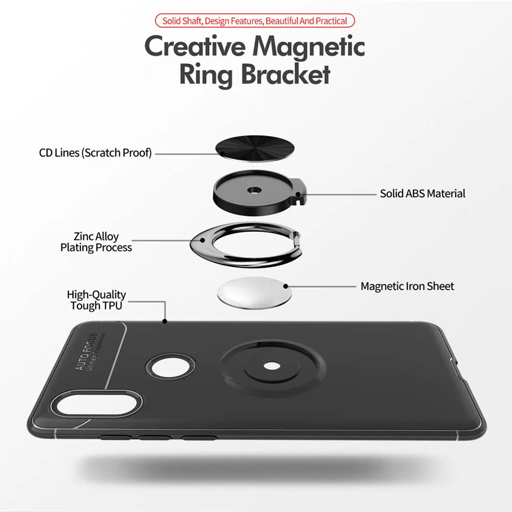 Матовый Мягкий силиконовый чехол-держатель для Xiaomi 8 8SE Mi8 Redmi Note 7 Pro 6 6A S2 Y2 Pocophone F1