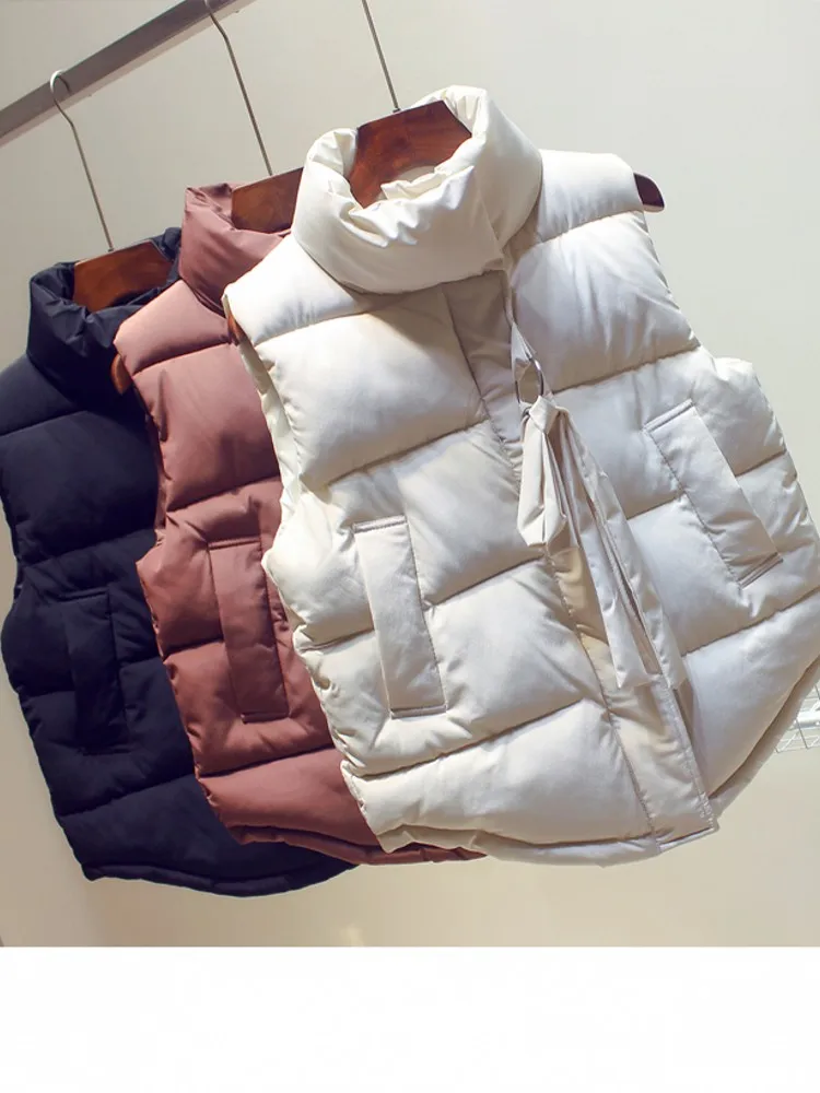 2019 Women Vest Winter Fashion Short Paragraph Down Cotton Padded Jacket Female Veats Mandarin Collar Sleeveless Waistcoat
2019 Women Vest Winter Fashion Short Paragraph Down Cotton Padded Jacket Female Veats Mandarin Collar Sleeveless Waistcoat