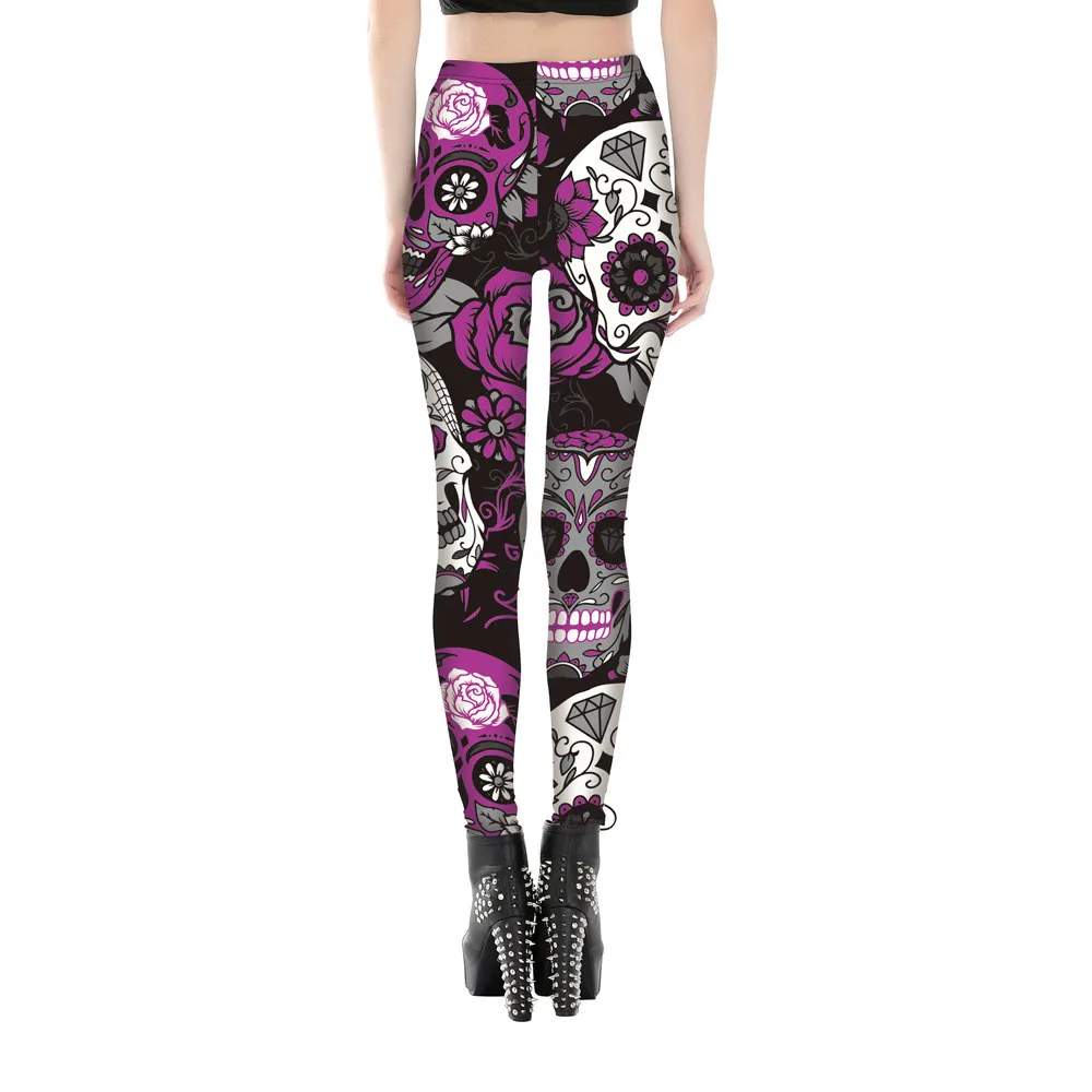 New 2017 Women Purple Rose Skull Print Fitness Leggings Elastic Fiber Hiphop Party Cheerleader Rooter Workout Pants Trousers
New 2017 Women Purple Rose Skull Print Fitness Leggings Elastic Fiber Hiphop Party Cheerleader Rooter Workout Pants Trousers