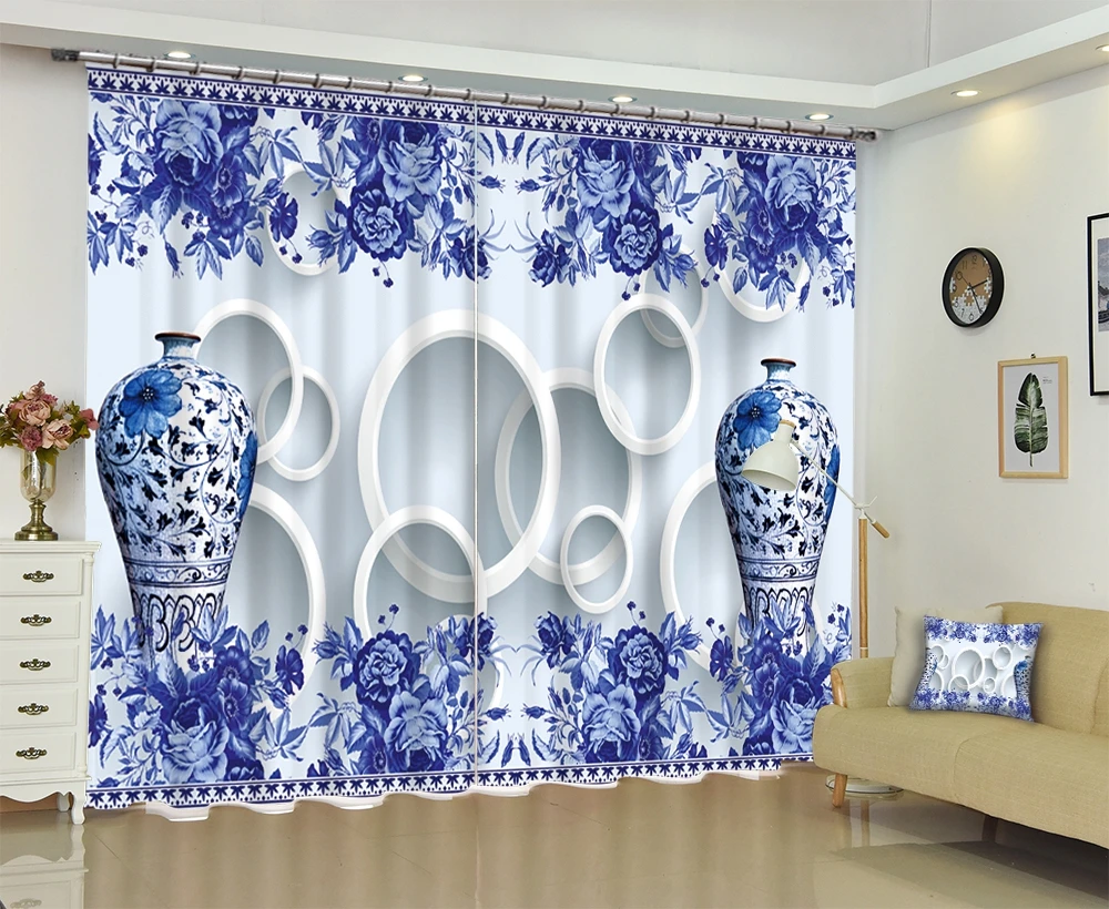 3D Blackout Window Curtain Living Room office Bedroom Drapes Cortina Rideaux Customized size Blue and white porcelain pillowcase
3D Blackout Window Curtain Living Room office Bedroom Drapes Cortina Rideaux Customized size Blue and white porcelain pillowcase