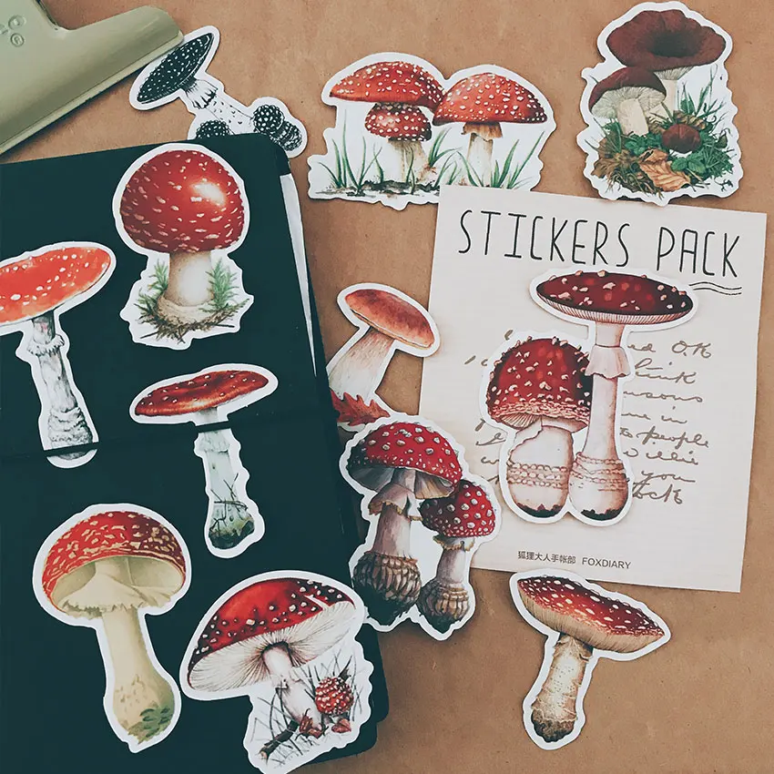 17 шт./упак. Винтаж гриб Стикеры DIY ремесло Скрапбукинг альбом журнал Happy planner