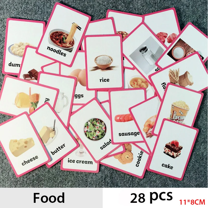 18 Pcs/Set Food Quantities English Word Flash Card Children Learning Card Early Educational Toys
18 Pcs/Set Food Quantities English Word Flash Card Children Learning Card Early Educational Toys