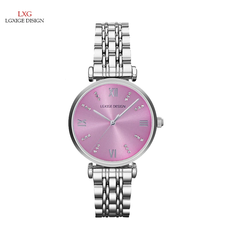LGXIGE Брендовые Часы женские маленькие модные часы 2017 Синие стразы