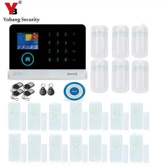 Yobang Security Smart Wireless Shop Home Alarmsysteem WIFI/GSM//GPRS intranet Security Alarm System With 2pcs RFID Keyfobs
Yobang Security Smart Wireless Shop Home Alarmsysteem WIFI/GSM//GPRS intranet Security Alarm System With 2pcs RFID Keyfobs