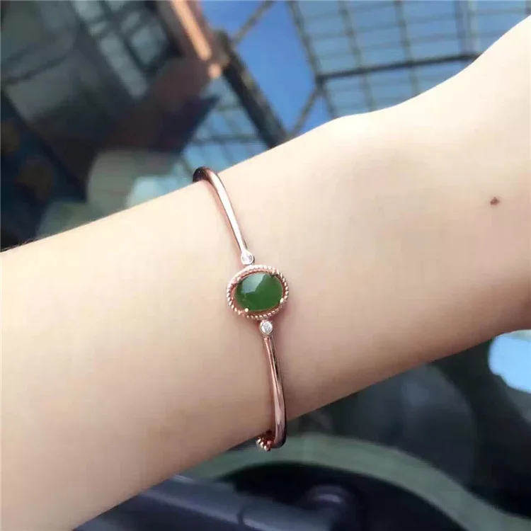 KJJEAXCMY fine jewelry 925 Pure silver inlay natural hetian jasper female style bracelet pendant simple curve chain
KJJEAXCMY fine jewelry 925 Pure silver inlay natural hetian jasper female style bracelet pendant simple curve chain