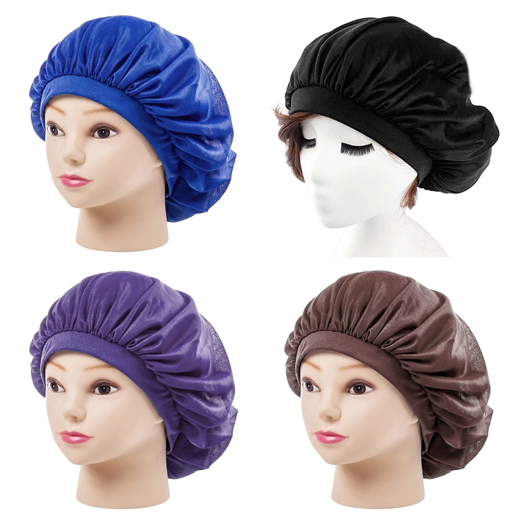 Женская трикотажная мягкая длинная шляпа с широким ремешком|cap hair|satin hair bonnetnightcap |