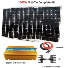 1000 Вт стеклянная солнечная панель с инверторная сеточная