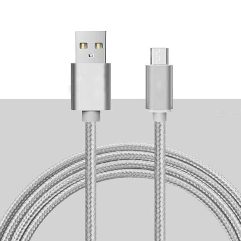 500 шт./лот 5V2A Кабель Micro Usb Металла Нейлон Плетеный Провод USB зарядное устройство