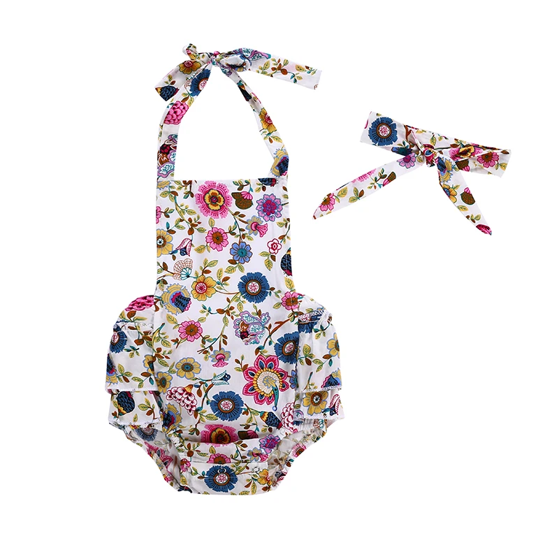 Baby Romper Infant Baby Girl Summer Clothes Baby Girl Bodysuits Floral Sleeveless Hanging Neck Newborn Jumpsuit with Headband
Baby Romper Infant Baby Girl Summer Clothes Baby Girl Bodysuits Floral Sleeveless Hanging Neck Newborn Jumpsuit with Headband