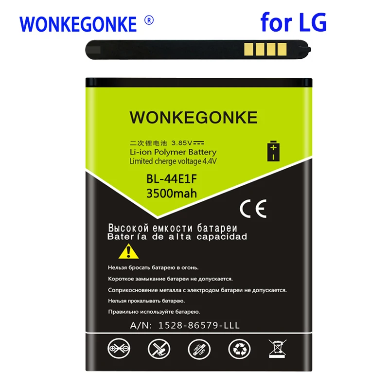 Аккумулятор WONKEGONKE 3500 мА · ч BL-44E1F для LG V20, H990, F800, VS995, US996, LS997, H990DS, H910, H918, Stylus3, M400DY
Аккумулятор WONKEGONKE 3500 мА · ч BL-44E1F для LG V20, H990, F800, VS995, US996, LS997, H990DS, H910, H918, Stylus3, M400DY