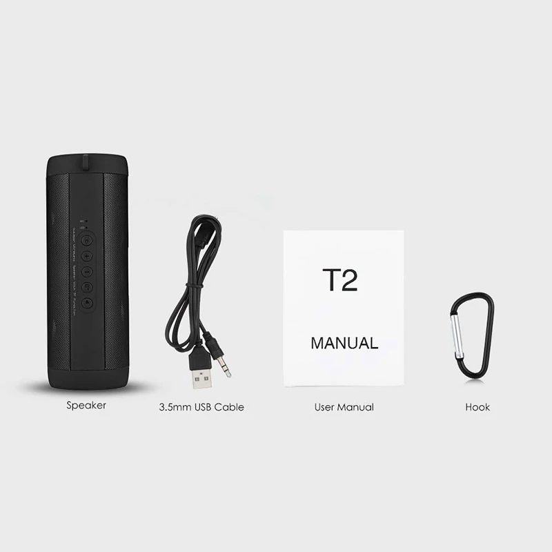 Excelvan T2 Outdoor Portable Bicycle Bluetooth Mini Speaker Flashlight Stereo 1800mAh Support TF Card FM Radio for Riding | Электроника