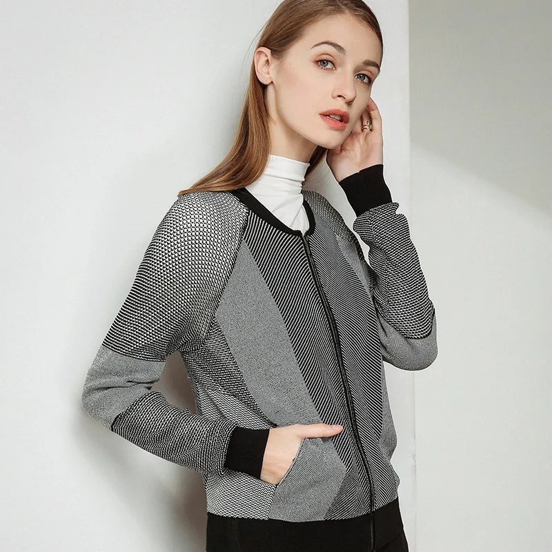 Настоящие Блузы De Inverno Feminina 2018 весна и осень новый узор длинный рукав свитер с