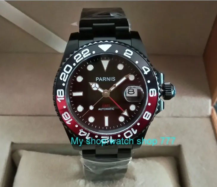 Sapphire crystal 40mm PARNIS PVD case Asian Automatic Self-Wind movement rotating bezel GMT luminous men's watch pa27
Sapphire crystal 40mm PARNIS PVD case Asian Automatic Self-Wind movement rotating bezel GMT luminous men's watch pa27