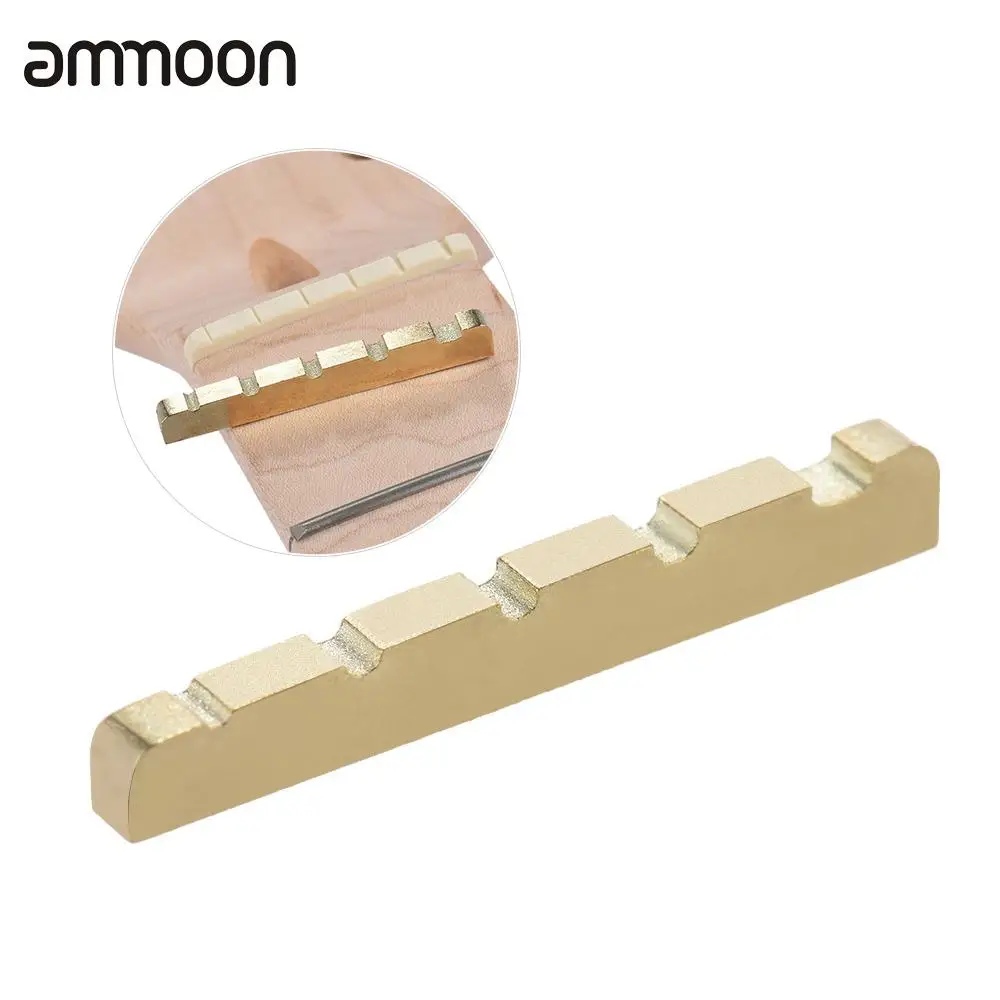 Pre-slotted Brass Guitar String Nut for 5-string Electric Bass Guitar Part Replacement 45 * 3.5 * 6-5mm
Pre-slotted Brass Guitar String Nut for 5-string Electric Bass Guitar Part Replacement 45 * 3.5 * 6-5mm