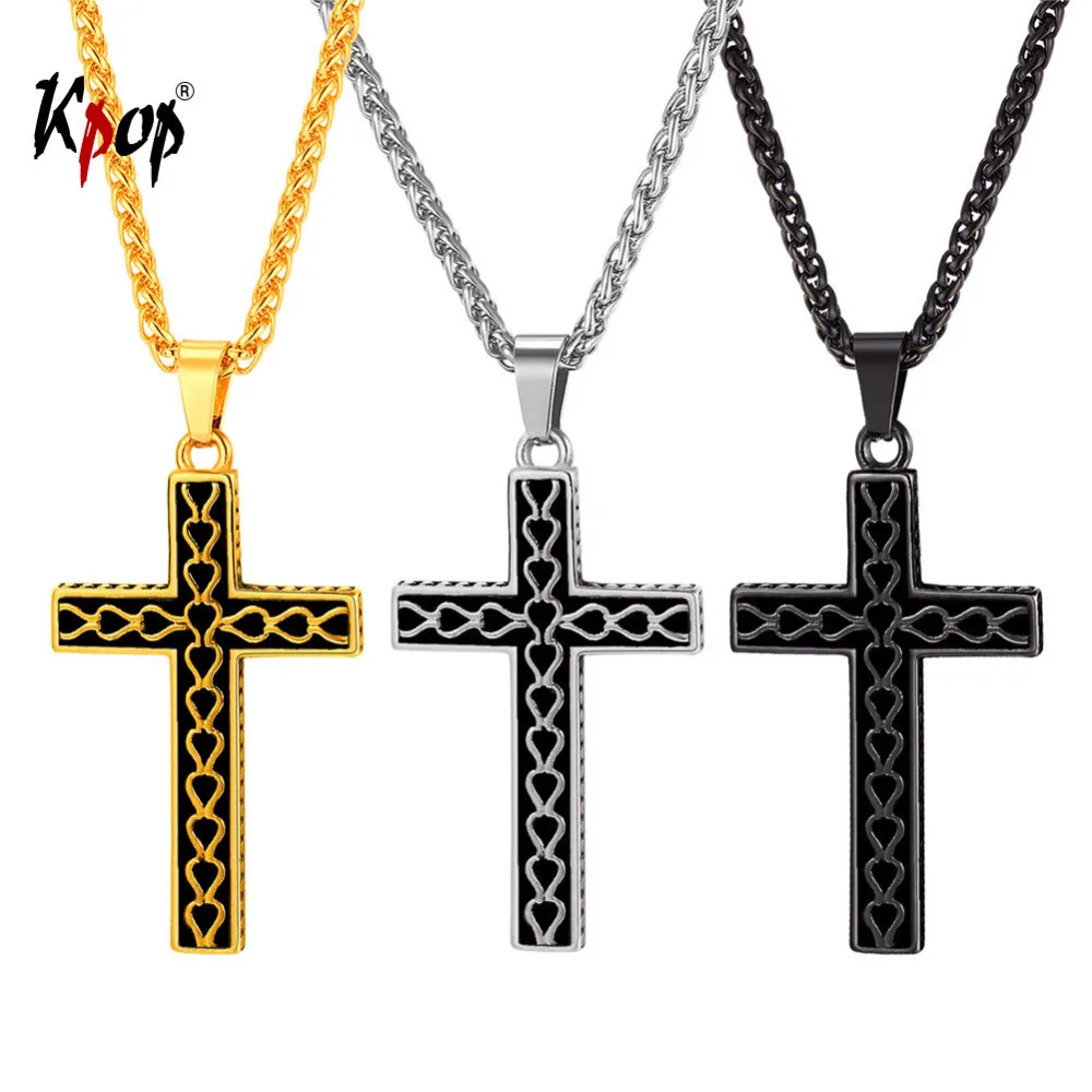 Kpop Cross Pendant Necklace Christian Jewelry Heart Pattern Charm Pendant Gold Color Necklace for Men Women GP768
Kpop Cross Pendant Necklace Christian Jewelry Heart Pattern Charm Pendant Gold Color Necklace for Men Women GP768