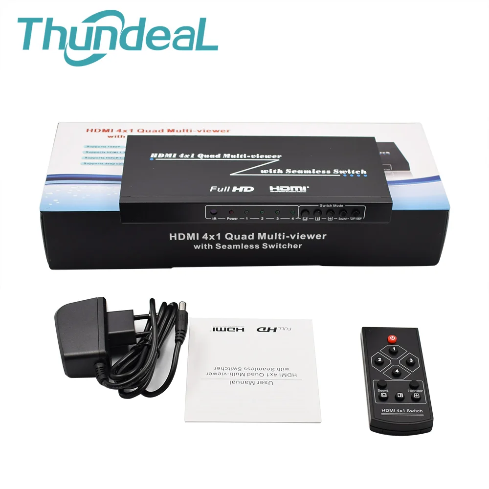 HDMI Switcher 4 Ports with Seamless Switch IR Remote Support 1080P HDMI 1.3a HDMI Switch 4x1 Quad Multi viewer Seamless Switcher
HDMI Switcher 4 Ports with Seamless Switch IR Remote Support 1080P HDMI 1.3a HDMI Switch 4x1 Quad Multi viewer Seamless Switcher