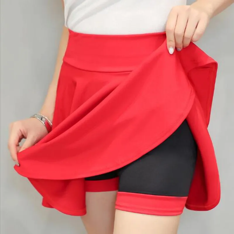 Ynncnik яркие цвета высокая талия шорты юбки для женщин однотонные плиссированные