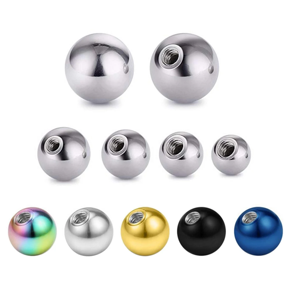 100 Pieces Mix Colors Stainless Steel Replacement Balls Body Jewelry Piercing Barbell Parts 16G 14G Ball Top Bead Accessory
100 Pieces Mix Colors Stainless Steel Replacement Balls Body Jewelry Piercing Barbell Parts 16G 14G Ball Top Bead Accessory