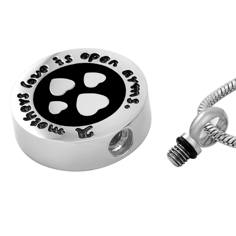 IJD9578 Pet Dog Paw Print Stainless Steel Cremation Memorial Pendant for Ashes Round Necklace Keepsake Memorial Jewelry
IJD9578 Pet Dog Paw Print Stainless Steel Cremation Memorial Pendant for Ashes Round Necklace Keepsake Memorial Jewelry