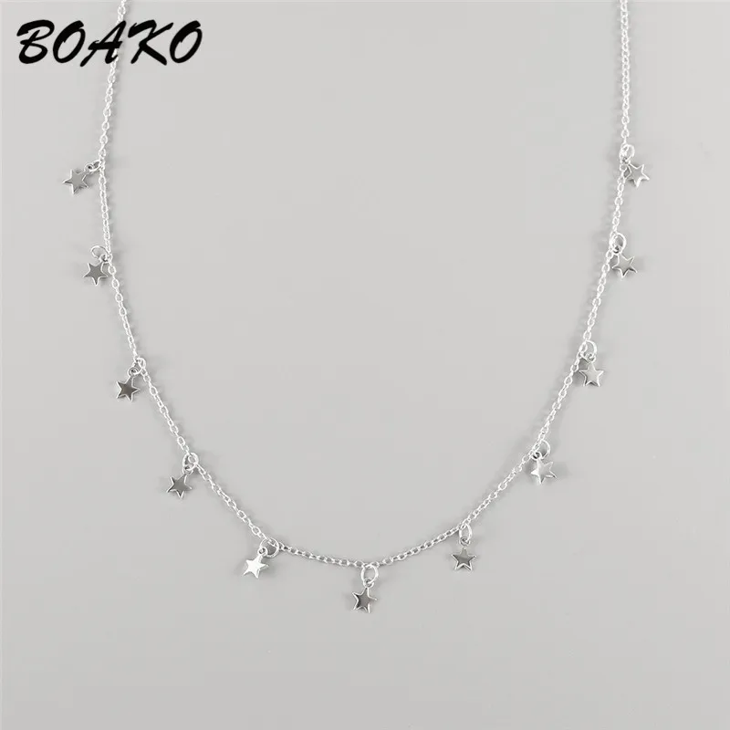 BOAKO 925 Sterling Silver Star Necklace Fashion Drop 11 Star Choker Necklace for Women 2020 Bohemian Necklace Party Jewelry Gift
BOAKO 925 Sterling Silver Star Necklace Fashion Drop 11 Star Choker Necklace for Women 2020 Bohemian Necklace Party Jewelry Gift