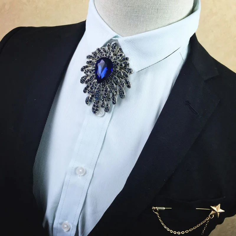 Fashion Trend Blue Diamond Gentleman Style Clothing Tie Korean Men's Bow Tie Groom Wedding Dress Collar Flower Brooch
Fashion Trend Blue Diamond Gentleman Style Clothing Tie Korean Men's Bow Tie Groom Wedding Dress Collar Flower Brooch
