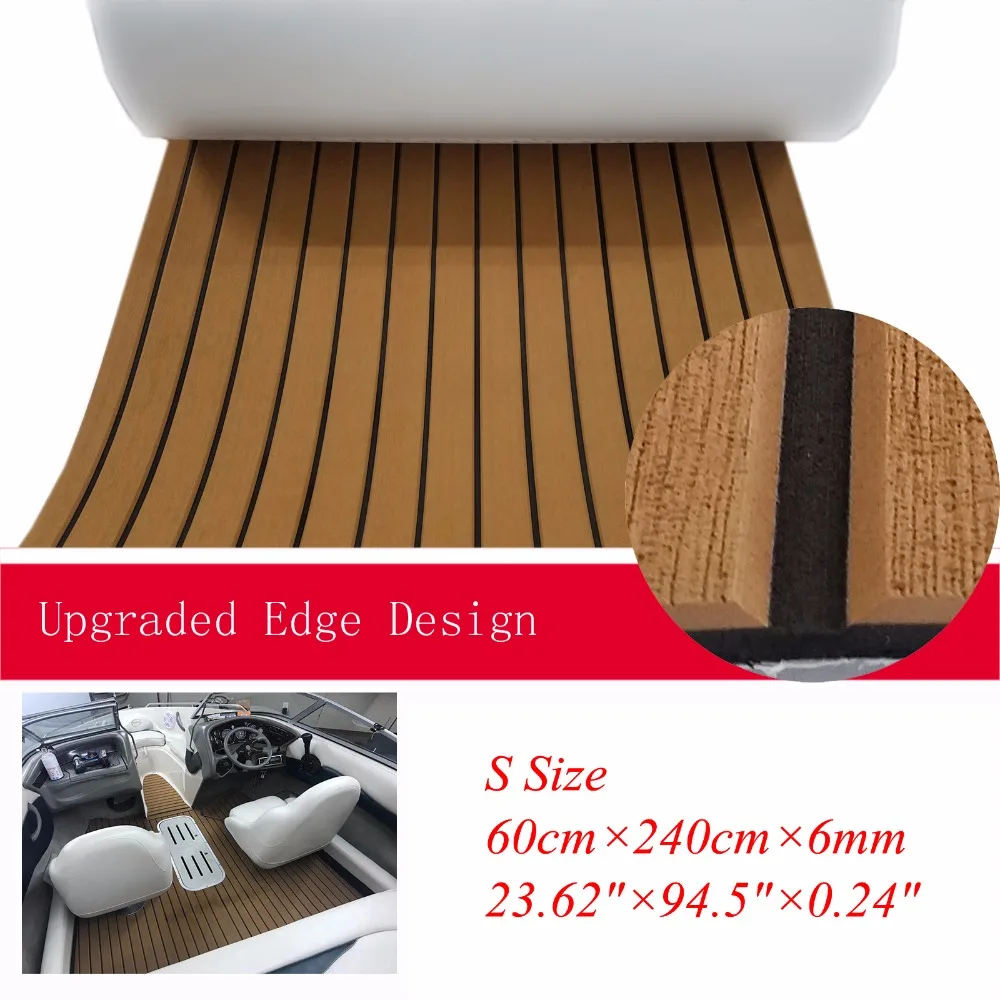 EVA Boat Teak Decking With Beveled Edge Yacht Marine Flooring Carpet Mat 60cm240cm / 23.6"94.5" Light Brown In Black Accessories
EVA Boat Teak Decking With Beveled Edge Yacht Marine Flooring Carpet Mat 60cm240cm / 23.6"94.5" Light Brown In Black Accessories