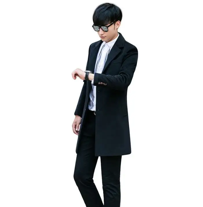 Casual medium long woolen coat men trench coats long sleeves overcoat mens cashmere coat casaco masculino england
Casual medium long woolen coat men trench coats long sleeves overcoat mens cashmere coat casaco masculino england