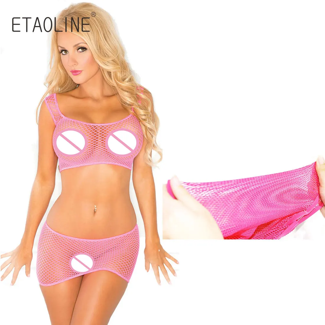 ETAOLINE 2018 Горячее Эротическое белье женское Babydoll комплект сетки ажурные
