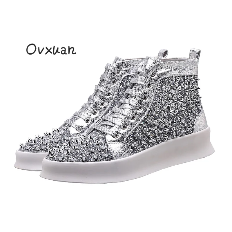 OVXUAN Rivet Ankle Boots Thick Platform High-Top Silver Spike Men Boots Mens Casual Shoes Hip Hop Sneakers zapatos Botas Hombre
OVXUAN Rivet Ankle Boots Thick Platform High-Top Silver Spike Men Boots Mens Casual Shoes Hip Hop Sneakers zapatos Botas Hombre