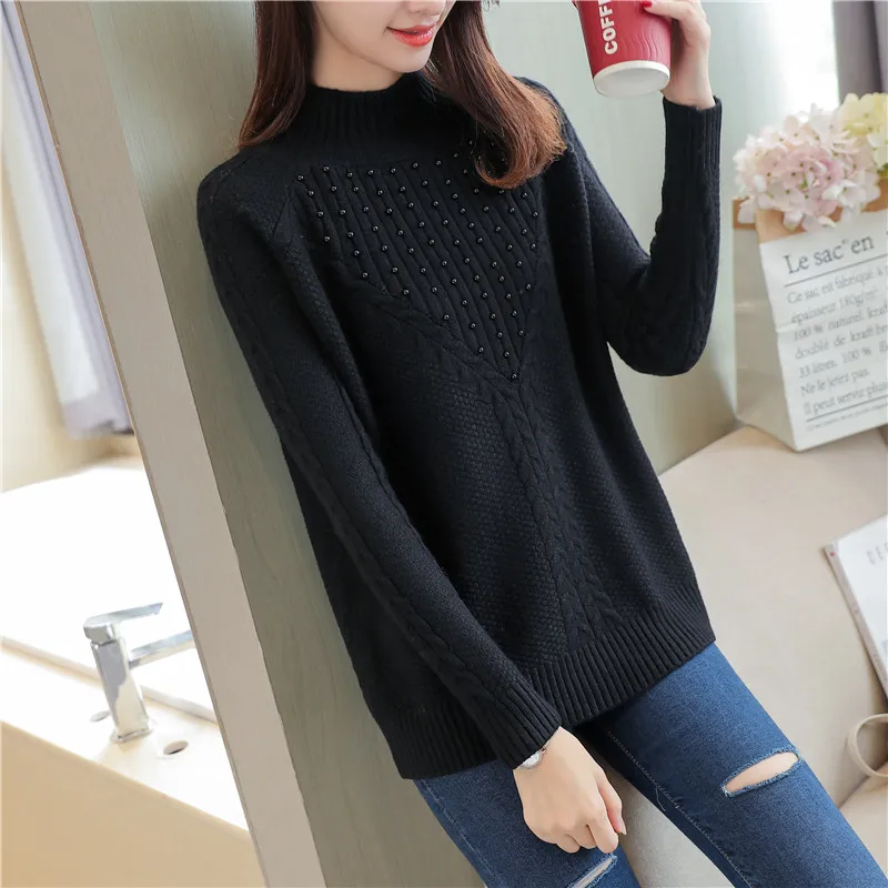 new women sweater pullover sweaters half turtleneck beading girl casual clothes knitwear lady korean fashion design outfit
new women sweater pullover sweaters half turtleneck beading girl casual clothes knitwear lady korean fashion design outfit