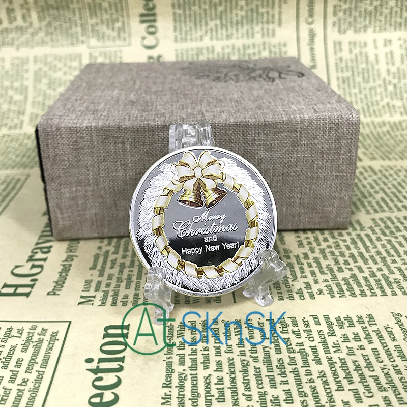 Wholesale new souvenir for gift fashion picture printed silver coins metal craft Happy New Year Christmas coins for collection
Wholesale new souvenir for gift fashion picture printed silver coins metal craft Happy New Year Christmas coins for collection