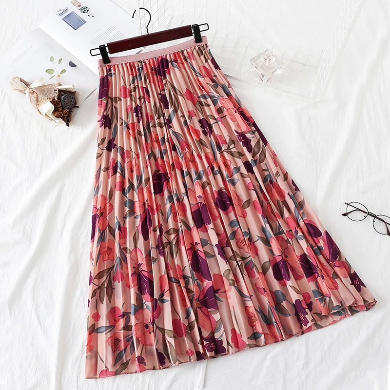 Summer floral Chiffon pleated skirts women fashion high waist 2019 trending styles midi skirts casual brand female skirts YF116
Summer floral Chiffon pleated skirts women fashion high waist 2019 trending styles midi skirts casual brand female skirts YF116