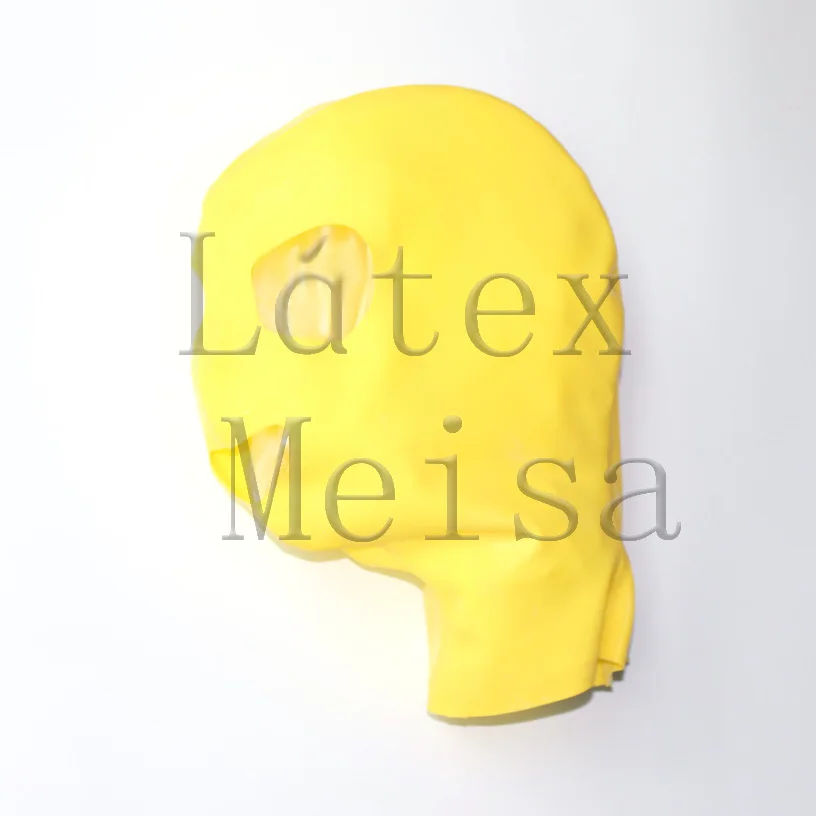 Shiny yellow latex catsuit mask open big eyes and mouth attached back zip for adults
Shiny yellow latex catsuit mask open big eyes and mouth attached back zip for adults
