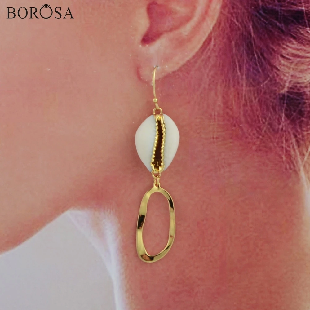BOROSA Boho Style Beach Jewelry 5/10Pairs Trendy Gild Natural Cowrie Shell Drop Earrings Summer Shell Earrings as Gifts G1787
BOROSA Boho Style Beach Jewelry 5/10Pairs Trendy Gild Natural Cowrie Shell Drop Earrings Summer Shell Earrings as Gifts G1787