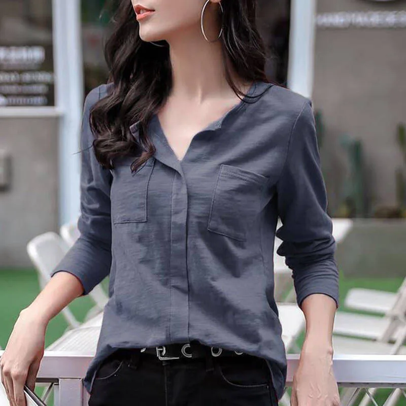 95% Cotton Women Spring Summer Style Blouses Shirts Lady Casual V-Neck Long Sleeve Blusas Tops with Pockets DF2301
95% Cotton Women Spring Summer Style Blouses Shirts Lady Casual V-Neck Long Sleeve Blusas Tops with Pockets DF2301